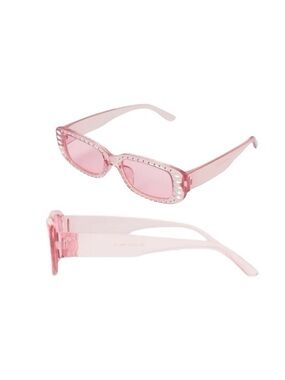 No Boundaries Rectangle Pink Sunglasses